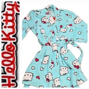 Hello Kitty By Sanrio Logo Heart Plush Robe